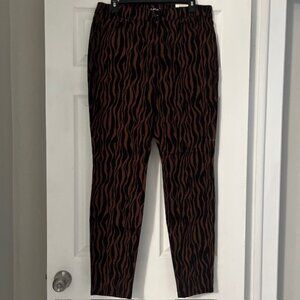 NWT $79 INC Macys Brand Size 12 Reg Tiger Animal Print Mid Rise Skinny Leg Pants